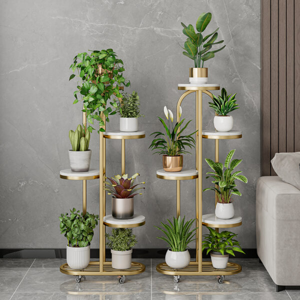 Tiered Plant Stand, 5 Tier Plant Stand Indoor, Plant Rack for Patio Gardens Bedroom Corner Iiving Room Balcony,  Gold