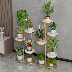Tiered Plant Stand, 5 Tier Plant Stand Indoor, Plant Rack for Patio Gardens Bedroom Corner Iiving Room Balcony,  Gold