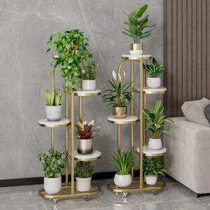 Tiered Plant Stand, 5 Tier Plant Stand Indoor, Plant Rack for Patio Gardens Bedroom Corner Iiving Room Balcony,  Gold