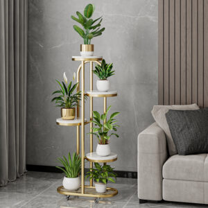 Tiered Plant Stand, 5 Tier Plant Stand Indoor, Plant Rack for Patio Gardens Bedroom Corner Iiving Room Balcony,  Gold