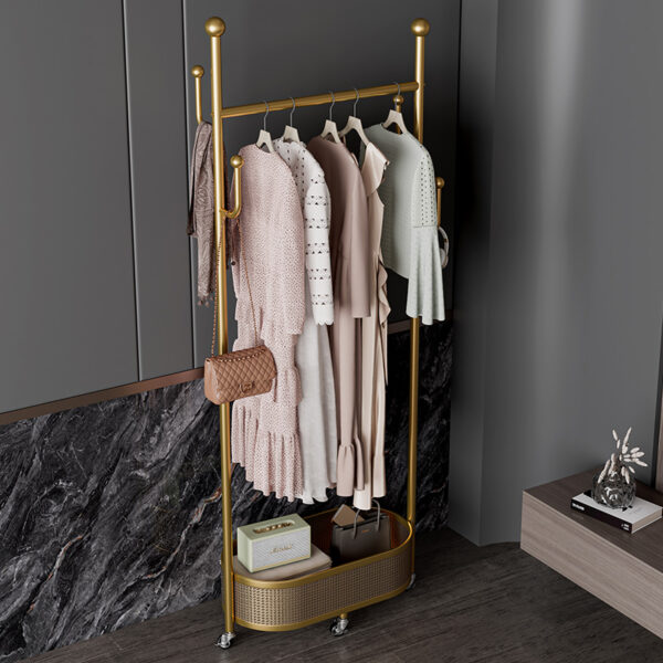 Multifunctional coat rack with storage basket 360° movable rotation｜Bedroom and living room storage artifact｜Hanging clothes/hats/bags/scarves｜Space-saving and stylish home｜Home essential