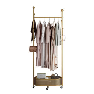 Multifunctional coat rack with storage basket 360° movable rotation｜Bedroom and living room storage artifact｜Hanging clothes/hats/bags/scarves｜Space-saving and stylish home｜Home essential